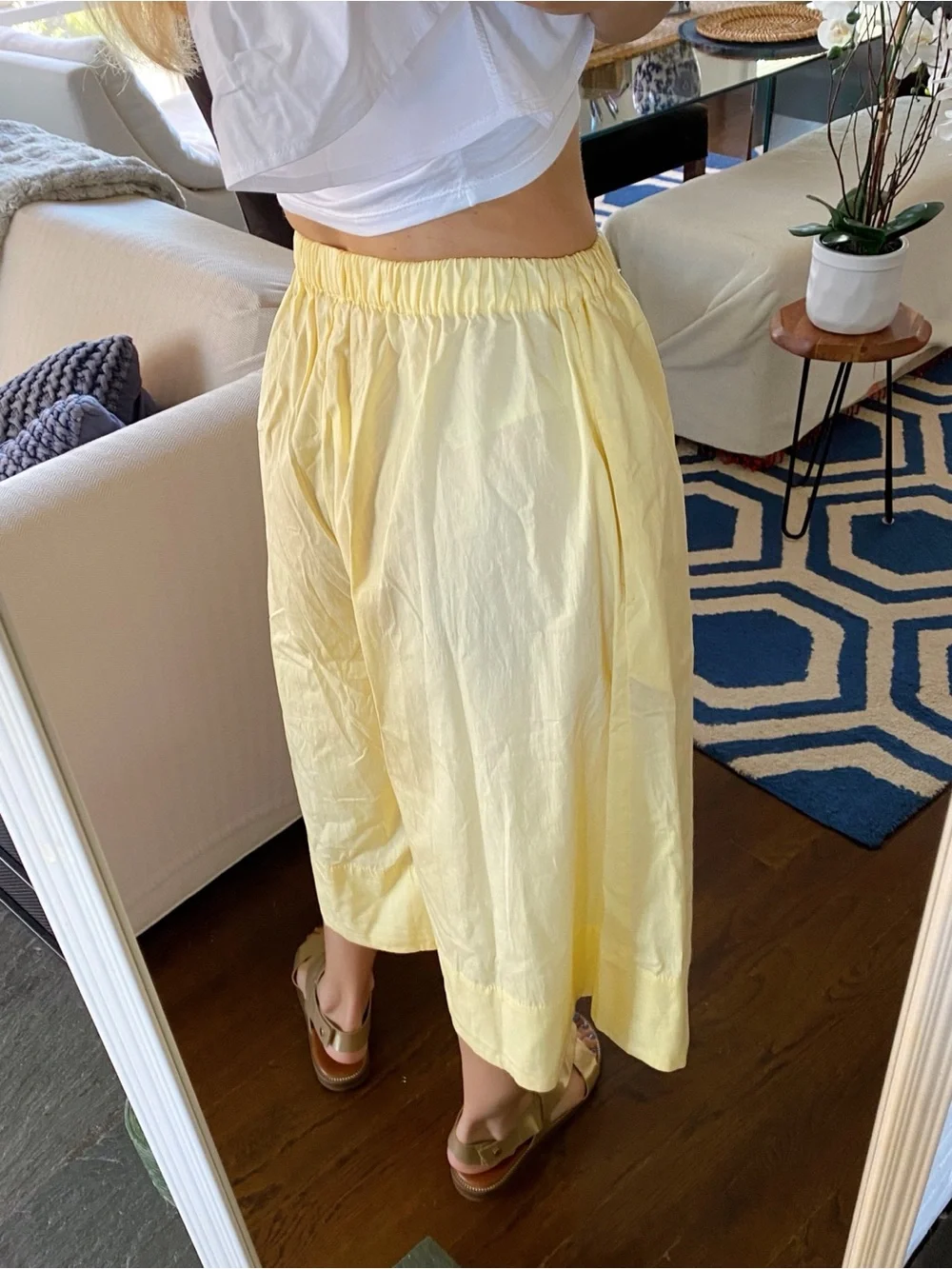 FREE PEOPLE Free-Est Yellow Elastic Waist Culottes Pant! ☀️ - Picture 6 of 17